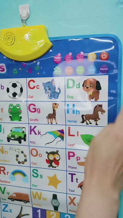 Electronic English Alphabet Wall Chart Talking ABC Letters 123s Music Poster Educational Learning Toy for Toddler Kids Gifts